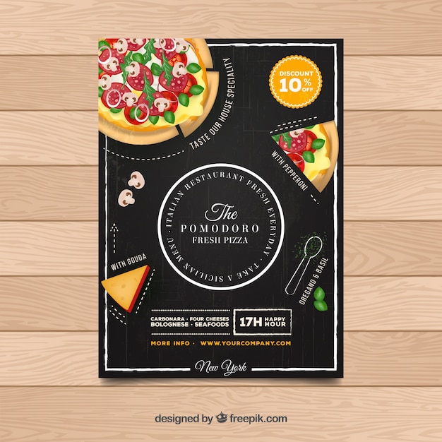 Free Vector pizza restaurant flyer