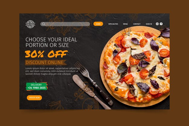 Pizza restaurant landing page