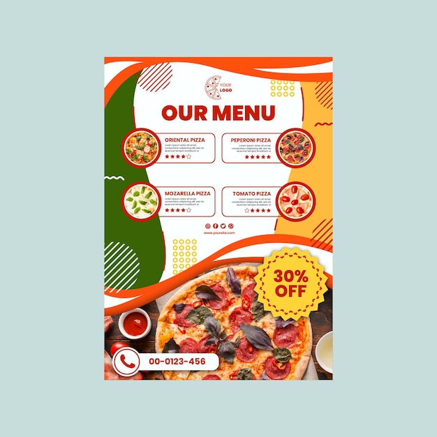 Pizza restaurant menu template