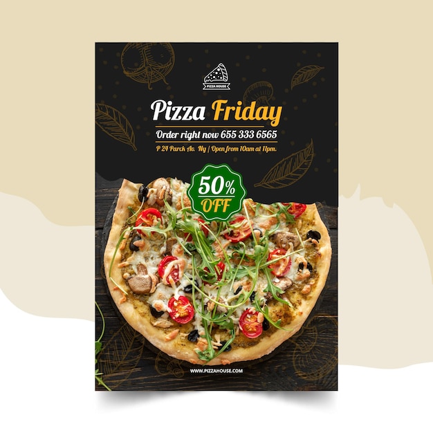 Pizza restaurant poster template