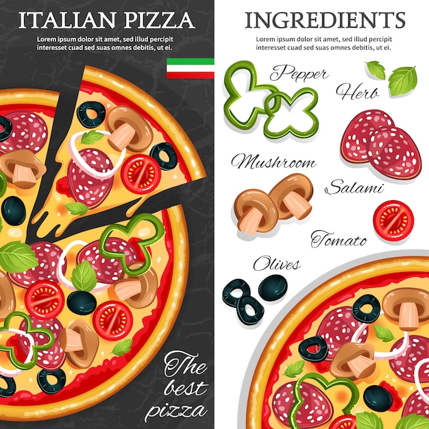 Free Vector pizza vertical banners