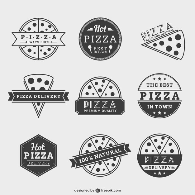 Pizzeria badges pack