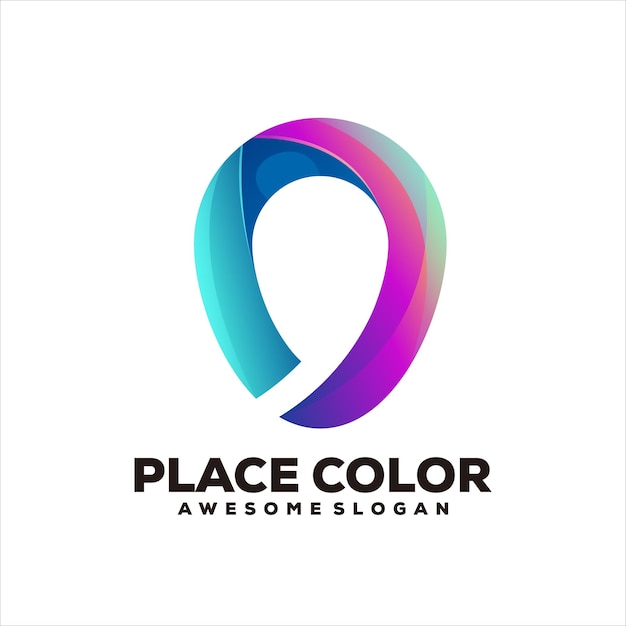 Free Vector place gps gradient colroful logo