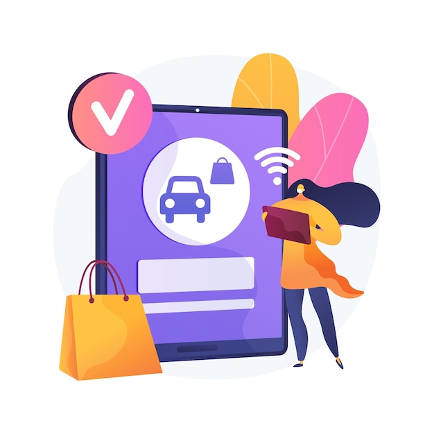 Free Vector place your curbside pickup order online abstract concept   illustration. safe grocery pick-up, quickservice customer, social distance, contactless pickup, pay order ahead  