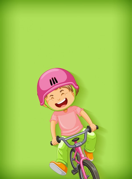 Free Vector plain background with boy riding bicycle