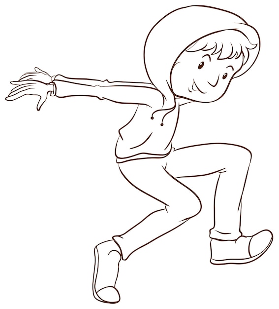 A plain drawing of a dancer