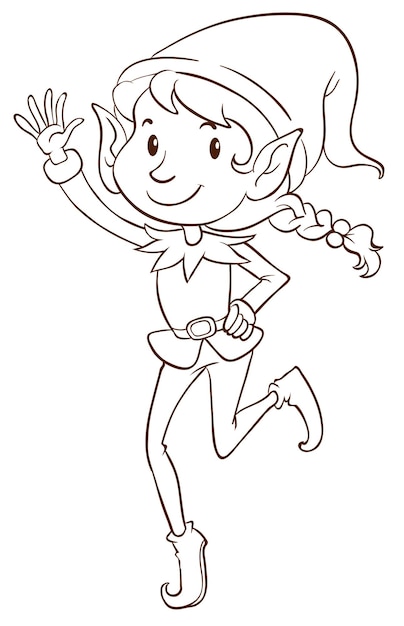 Free Vector a plain drawing of an elf