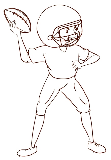 A plain sketch of an American football player