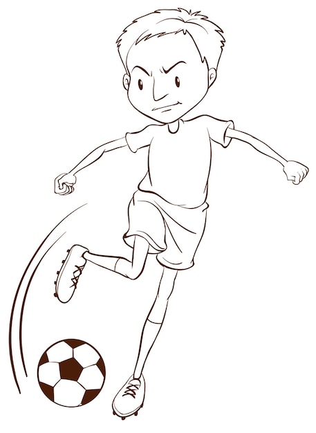 A plain sketch of a soccer player