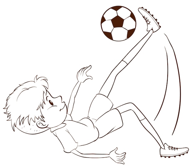 Free vector a plain sketch of a soccer player