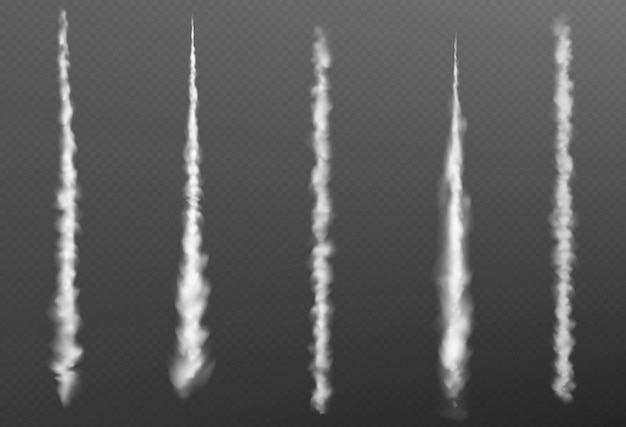 Free Vector plain smoke trail jet vector contrail line cloud