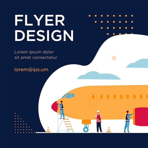 Free Vector plane service isolated flat