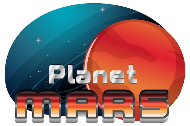 Planet Mars word logo design