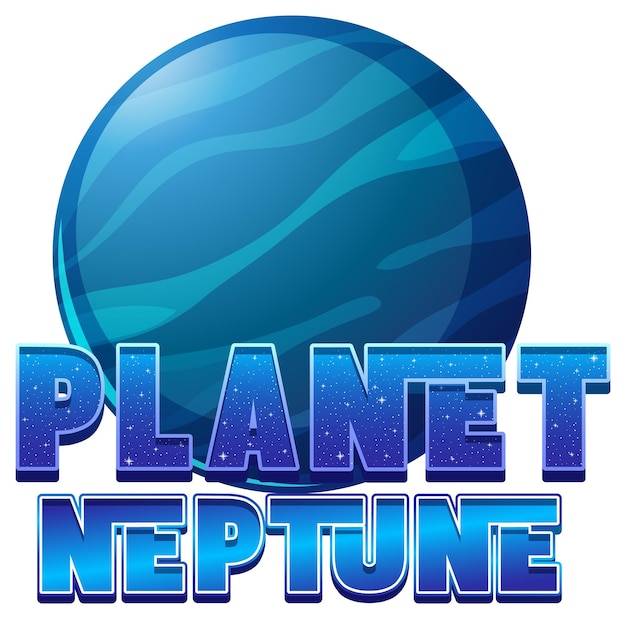 Free vector planet neptune word logo design with neptune planet