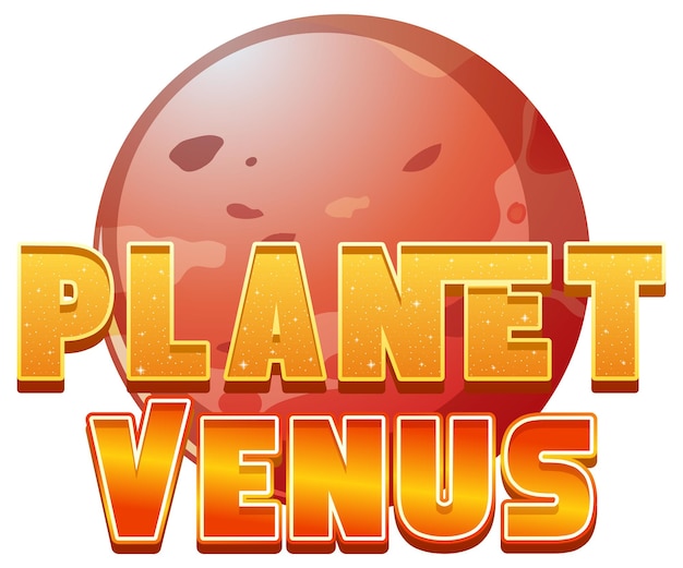 Free Vector planet venus word logo design on planet