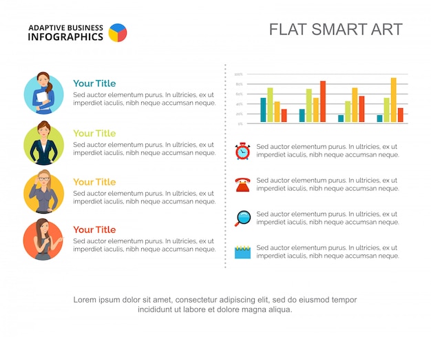 Planning work slide template. Chart. Creative concept for infographic, report