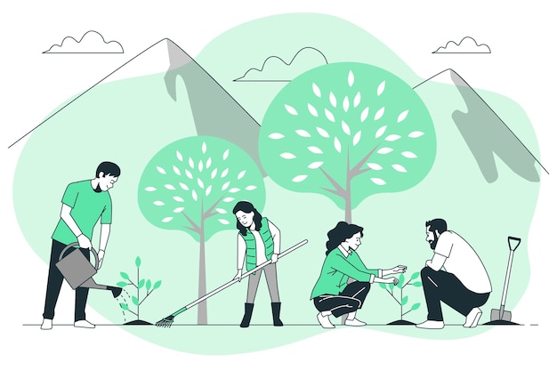 Planting tree concept illustration