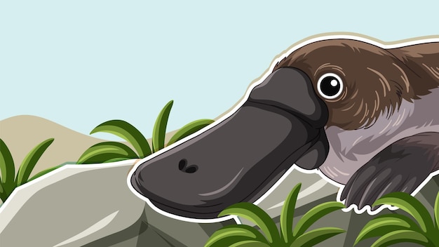 Free Vector platypus in nature background