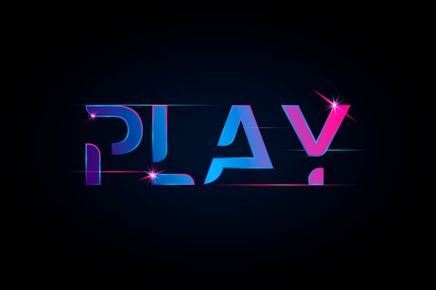 Play vibrant gradient typography