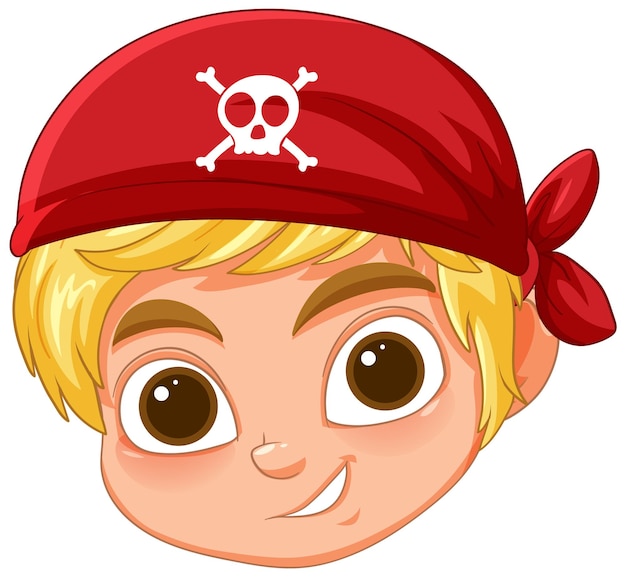 Free Vector playful kid in pirate hat illustration