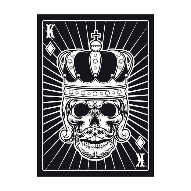 Free Vector playing card with skull. black king