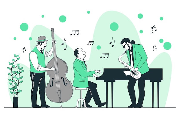 Free Vector playing jazz concept illustration