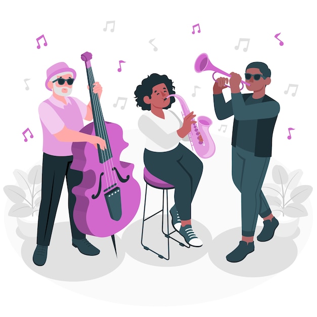 Free Vector playing jazz concept illustration