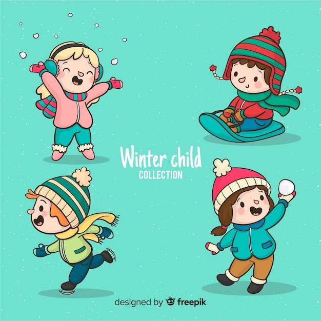 Playing kids winter collection