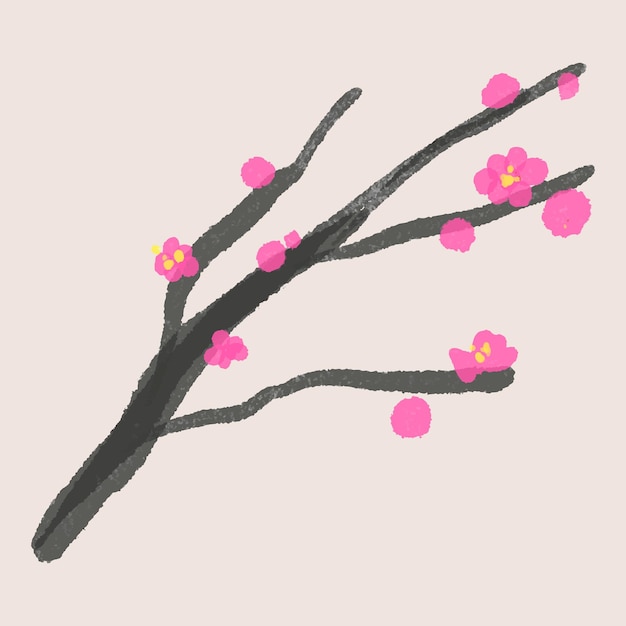 Free Vector plum blossom flower vector floral illustration