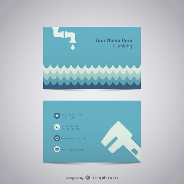 Free vector plumber business card