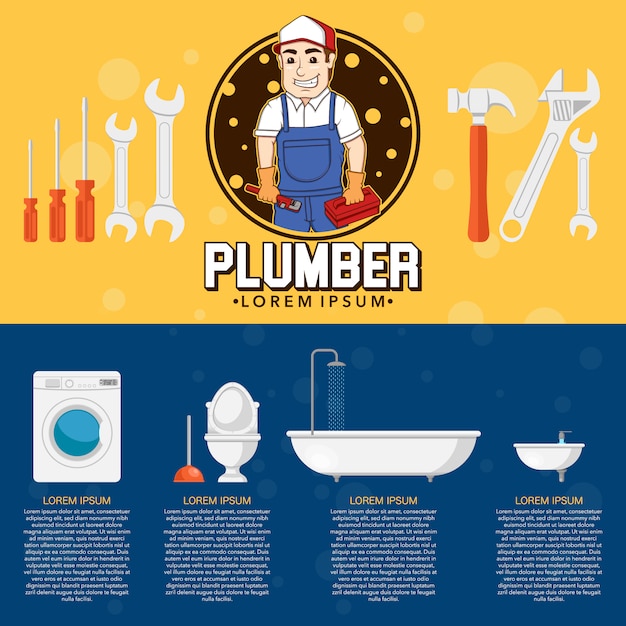 Free Vector plumber flyer design