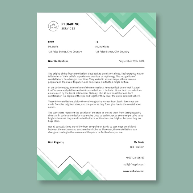 Plumber  letterhead design template