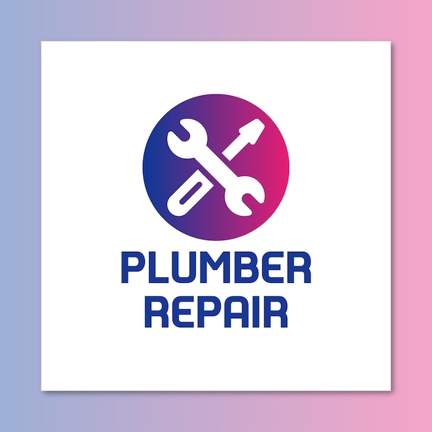 Free vector plumber services  logo design template