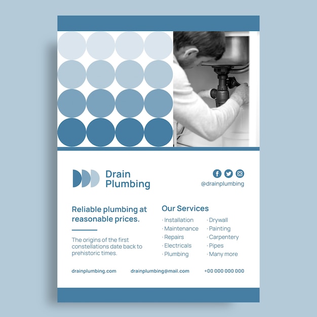 Plumbing flyer template design