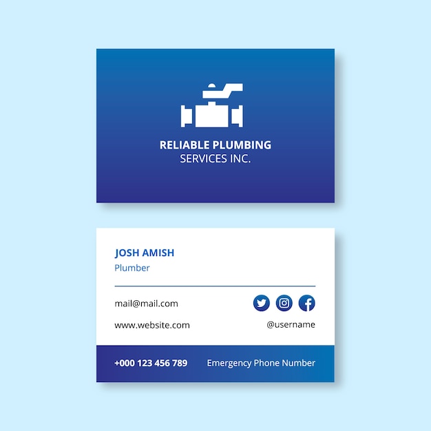 Plumbing services inc. business card