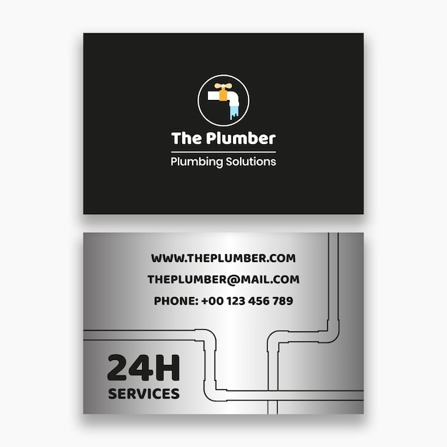 Plumbing solutions business card template