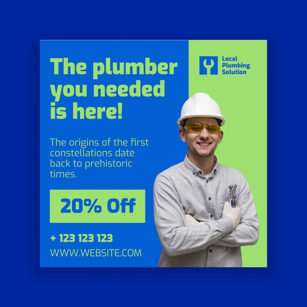 Free Vector plumbing solutions facebook post