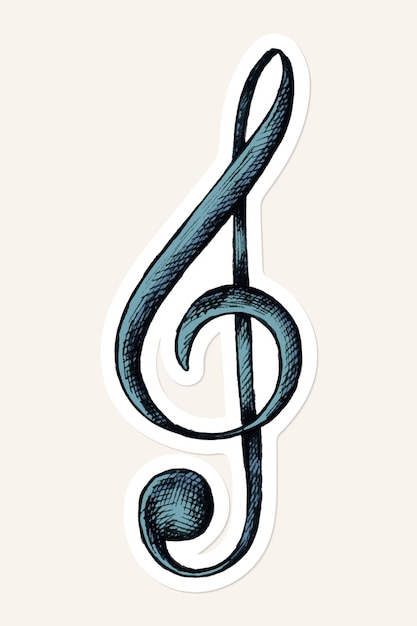 Free vector png treble clef note sticker