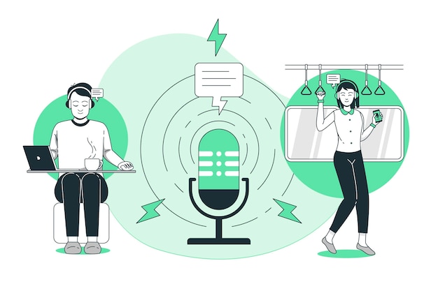 Podcast audience concept illustration