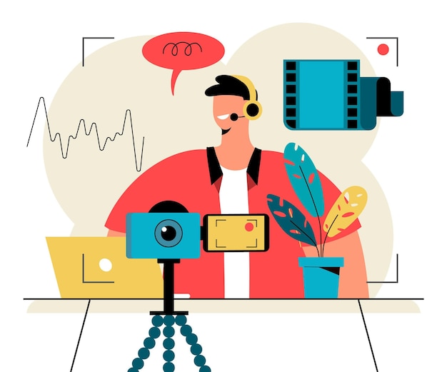 Podcast influencer illustration