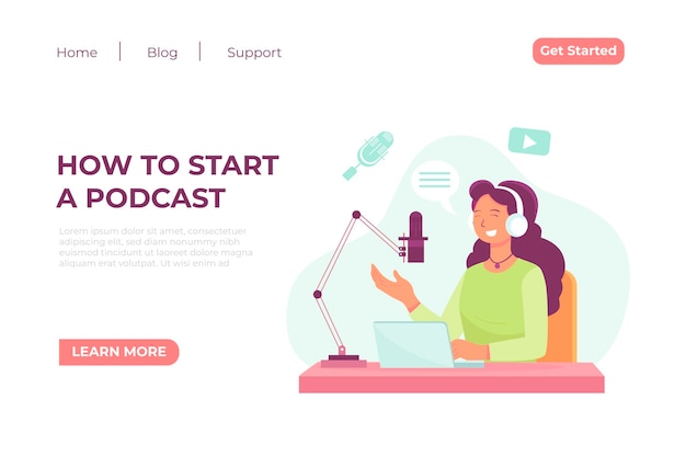 Podcast landing page concept