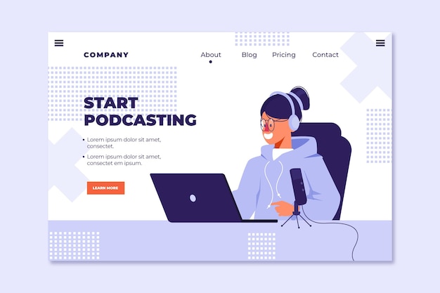 Podcast landing page template