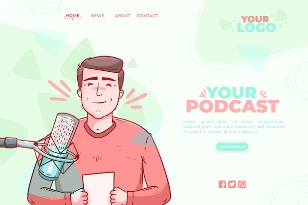 Podcast landing page template