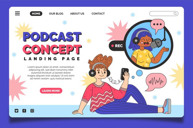 Podcast landing page template