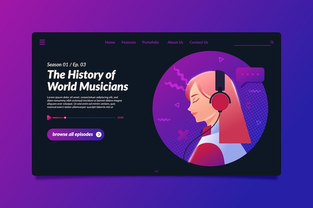 Podcast landing page template