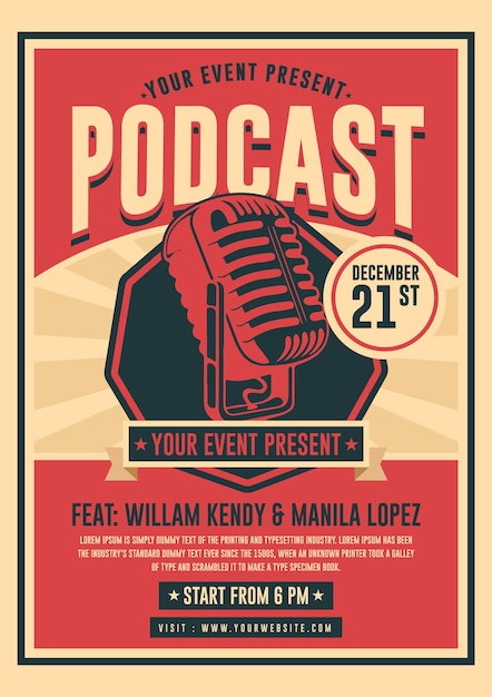 Podcast poster template