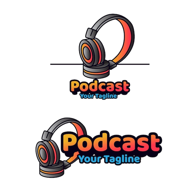 Free Vector podcast talk logo template