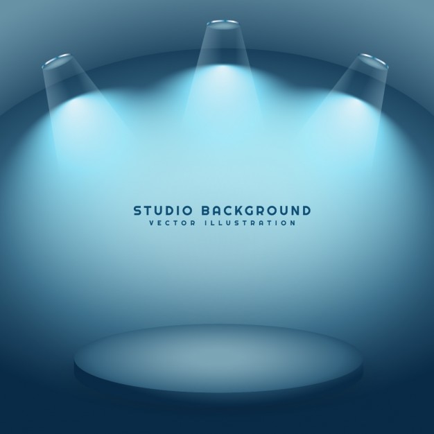 Free Vector podium in empty room with spot lights