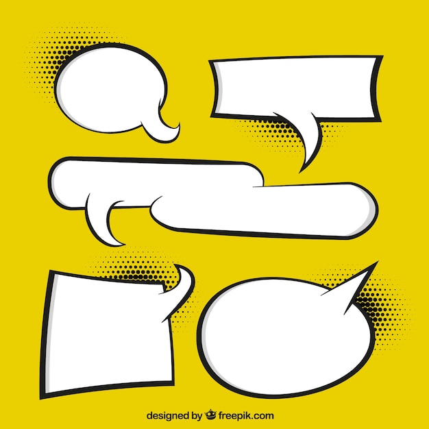 Free vector pointed effect speech bubbles collection