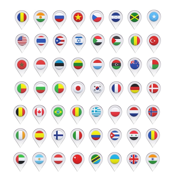 Free Vector pointer collection flag design